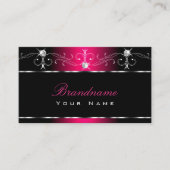 Elegant Black Pink  Ornamenten Sparkle Jewels Visitekaartje (Voorkant)