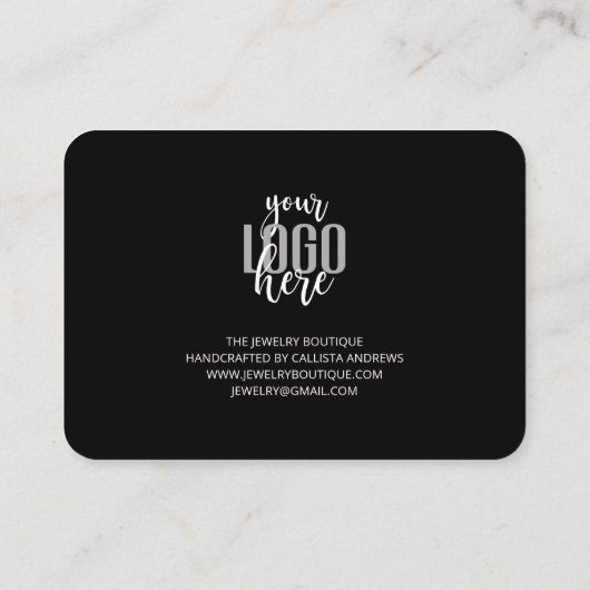 Elegant Black Pink Script Logo Klant Dank u Visitekaartje (Achterkant)