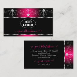 Elegant Black Pink  Sparkle Jewelen met Logo Visitekaartje