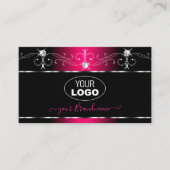Elegant Black Pink  Sparkle Jewelen met Logo Visitekaartje (Voorkant)