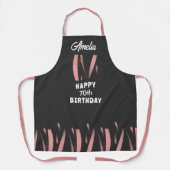 Elegant Black Pink Waterverf 70th Happy Birthday Schort (Voorkant)