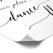 Elegant Black Place Card Dance Floor Sign Poster (Hoek)