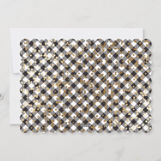 Elegant Black Play Waterverf Holly Business Feestdagenkaart (Achterkant)