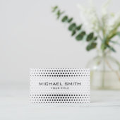 Elegant Black Polka Dot Pattern Visitekaartje (Staand voorkant)