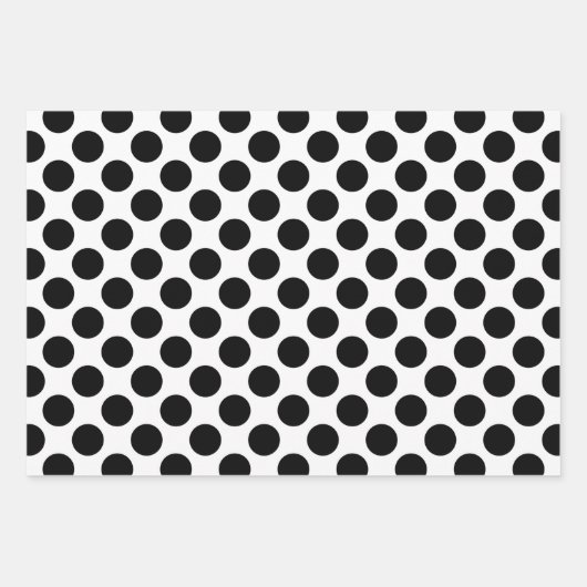 Elegant Black Polka Dot Wrapping Paper Sheets (Voorkant 3)