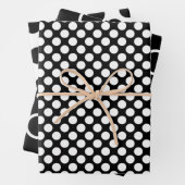 Elegant Black Polka Dot Wrapping Paper Sheets (In situ)