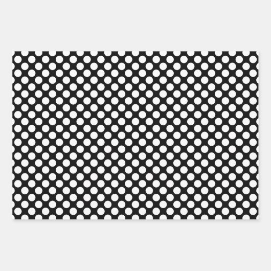 Elegant Black Polka Dot Wrapping Paper Sheets (Voorkant)