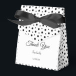 Elegant Black Polka Dots op White Party Bedankdoosjes<br><div class="desc">Grafische zwarte poladots op witte feestdoos.</div>