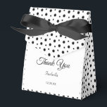 Elegant Black Polka Dots op White Party Bedankdoosjes<br><div class="desc">Grafische zwarte poladots op witte feestdoos.</div>
