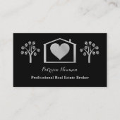 Elegant Black Pro Real Estate Broker Visitekaartje (Voorkant)