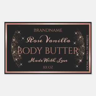 Elegant Black Product Packaging Labels Roos Gold