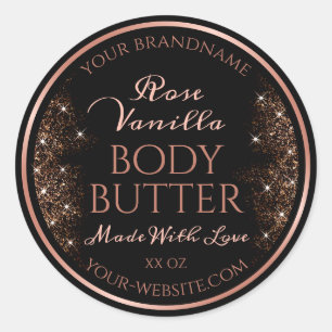 Elegant Black Product Packaging Labels Roos Gold