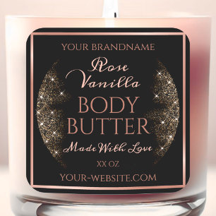 Elegant Black Product Packaging Labels Roos Gold