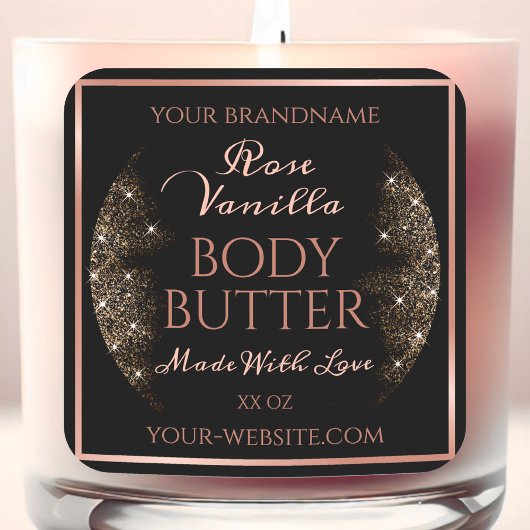 Elegant Black Product Packaging Labels Roos Gold