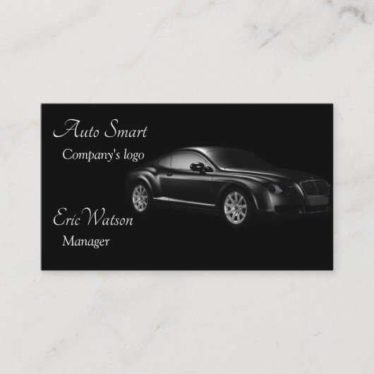 Elegant Black Professional Automobile Visitekaartje (Voorkant)