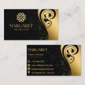 Elegant Black Professional Business Card Visitekaartje (Voorkant / Achterkant)