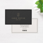 Elegant Black Professional Monogram 3D Typografie Visitekaartje (Bureau)