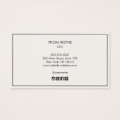 Elegant Black Professional Monogram 3D Typografie Visitekaartje (Achterkant)