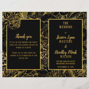 Elegant Black Programma voor het Floral Weddensc