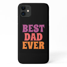 Elegant black &purple retro best dad ever