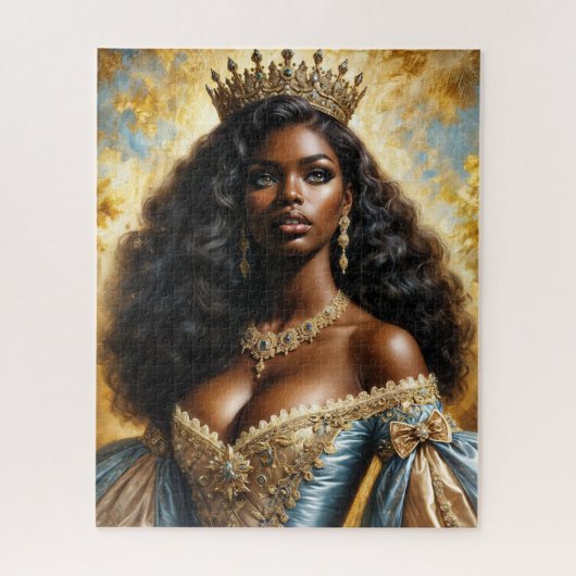 Elegant Black Queen Wearing Crown Legpuzzel (Verticaal)