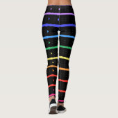 Elegant Black & Rainbow-kleuren Leggings (Achterkant)