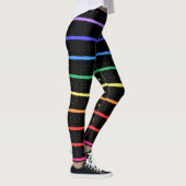 Elegant Black & Rainbow-kleuren Leggings (Rechts)