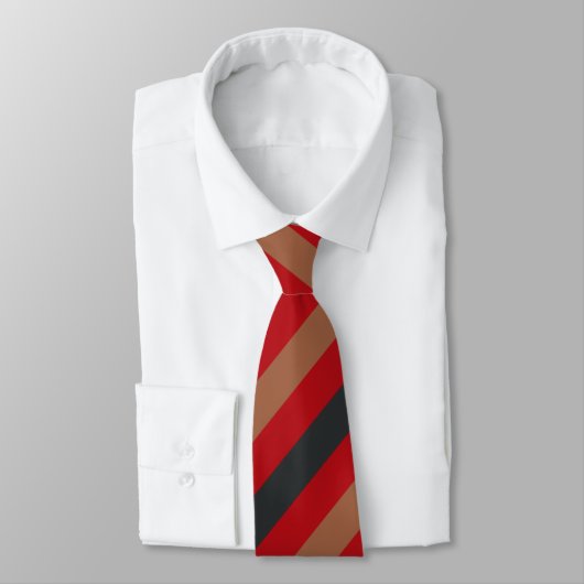 Elegant Black &Red Beige Stripes Groom Gift  Stropdas (Gebonden)