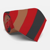 Elegant Black &Red Beige Stripes Groom Gift  Stropdas (Opgerold)