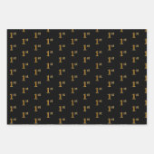 Elegant Black, Red, Blue, Faux Gold 1st Event Inpakpapier Vel (Voorkant)