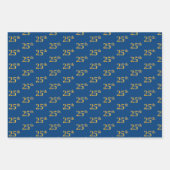 Elegant Black, Red, Blue, Faux Gold 25th Event # Inpakpapier Vel (Voorkant 3)