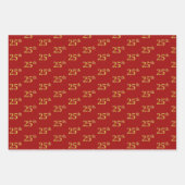 Elegant Black, Red, Blue, Faux Gold 25th Event # Inpakpapier Vel (Voorkant 2)