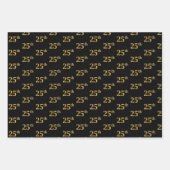 Elegant Black, Red, Blue, Faux Gold 25th Event # Inpakpapier Vel (Voorkant)