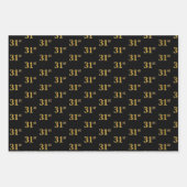 Elegant Black, Red, Blue, Faux Gold 31st Event # Inpakpapier Vel (Voorkant)