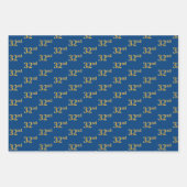 Elegant Black, Red, Blue, Faux Gold 32nd Event # Inpakpapier Vel (Voorkant 3)