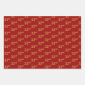 Elegant Black, Red, Blue, Faux Gold 32nd Event # Inpakpapier Vel (Voorkant 2)