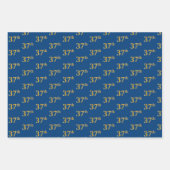 Elegant Black, Red, Blue, Faux Gold 37th Event # Inpakpapier Vel (Voorkant 3)