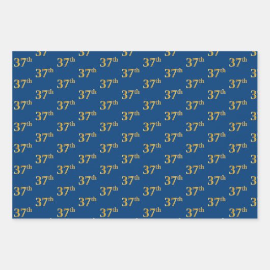 Elegant Black, Red, Blue, Faux Gold 37th Event # Inpakpapier Vel (Voorkant 3)