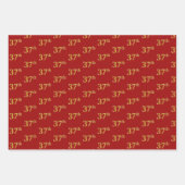 Elegant Black, Red, Blue, Faux Gold 37th Event # Inpakpapier Vel (Voorkant 2)