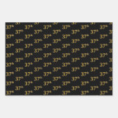 Elegant Black, Red, Blue, Faux Gold 37th Event # Inpakpapier Vel (Voorkant)