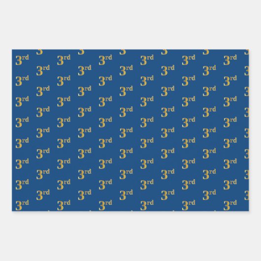 Elegant Black, Red, Blue, Faux Gold 3rd Event # Inpakpapier Vel (Voorkant 3)