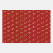 Elegant Black, Red, Blue, Faux Gold 3rd Event # Inpakpapier Vel (Voorkant 2)