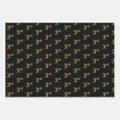 Elegant Black, Red, Blue, Faux Gold 3rd Event # Inpakpapier Vel (Voorkant)