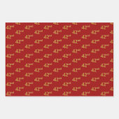 Elegant Black, Red, Blue, Faux Gold 42nd Event # Inpakpapier Vel (Voorkant 2)