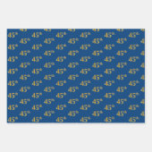 Elegant Black, Red, Blue, Faux Gold 45th Event # Inpakpapier Vel (Voorkant 3)