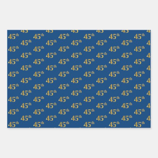 Elegant Black, Red, Blue, Faux Gold 45th Event # Inpakpapier Vel (Voorkant 3)