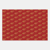 Elegant Black, Red, Blue, Faux Gold 45th Event # Inpakpapier Vel (Voorkant 2)