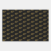 Elegant Black, Red, Blue, Faux Gold 45th Event # Inpakpapier Vel (Voorkant)
