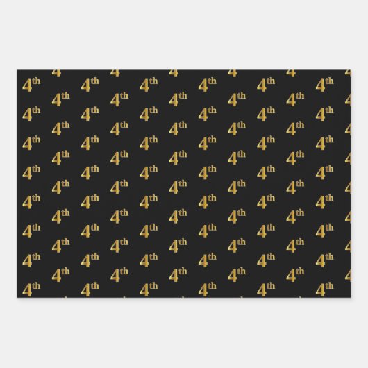 Elegant Black, Red, Blue, Faux Gold 4th Event # Inpakpapier Vel (Voorkant)