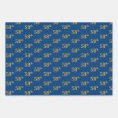 Elegant Black, Red, Blue, Faux Gold 58th Event # Inpakpapier Vel (Voorkant 3)